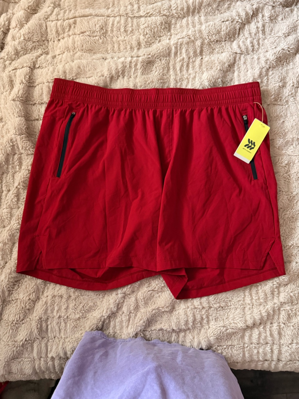 Target Men's Red Athletic Shorts with Zip Pockets